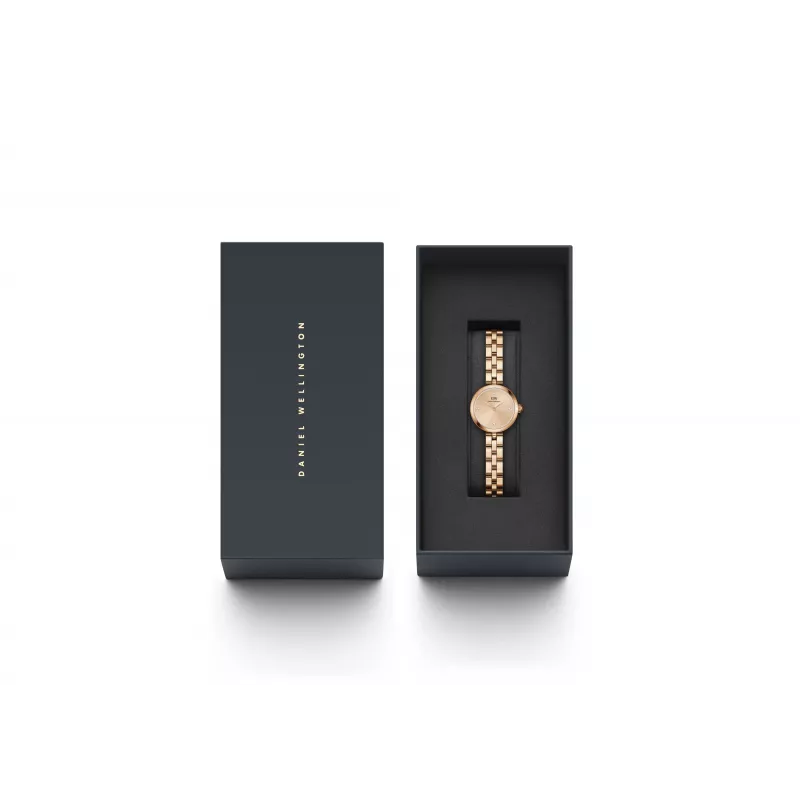 Daniel Wellington Quadro naiste käekell 22mm roosakuldne roostevabast terasest korpus musta nahast rihmaga DW00100720