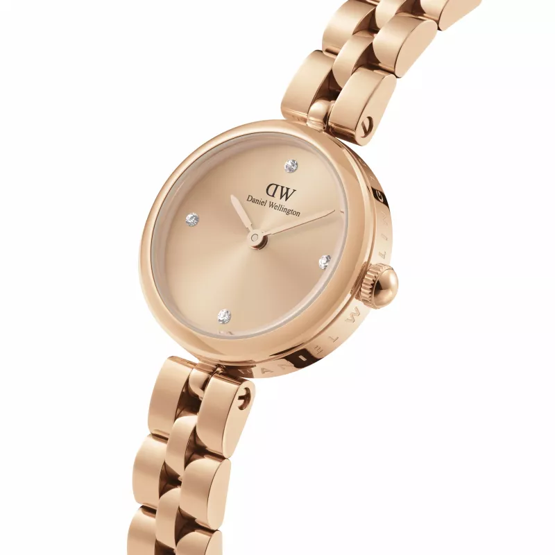 Daniel Wellington Quadro naiste käekell 22mm roosakuldne roostevabast terasest korpus musta nahast rihmaga DW00100720