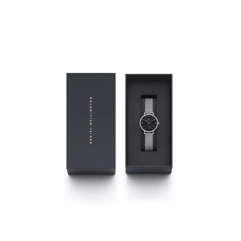 DANIEL WELLINGTON Quadro naiste kell 28mm roosakuldne roostevaba teras must nahk DW00100661