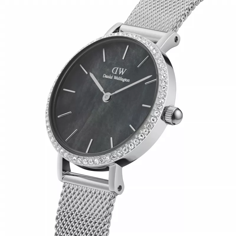 DANIEL WELLINGTON Quadro naiste kell 28mm roosakuldne roostevaba teras must nahk DW00100661