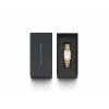 DANIEL WELLINGTON Quadro naiste kell 32mm roosakuldne roostevaba teras must nahk