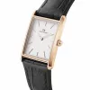 DANIEL WELLINGTON Quadro naiste käekell 32mm roosakuldne roostevaba teras, munakoorevalge sihverplaat, must nahkrihm DW00100693