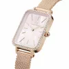 DANIEL WELLINGTON Quadro naistekell DW00100669 - 20mm roosakuldne korpus, must nahkrihm