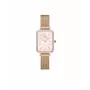 DANIEL WELLINGTON Quadro naistekell DW00100669 - 20mm roosakuldne korpus, must nahkrihm