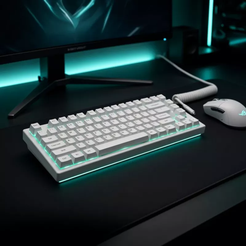 Dark Project ALU81A Terra Nova White mehaaniline klaviatuur, G3MS Moonstone lüliti, US ANSI