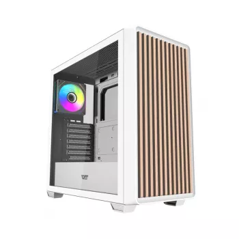 Darkflash DS900WD ATX kesktorn arvutikorpus (valge) 4 ARGB ventilaatori ja karastatud klaasist külgpaneeliga