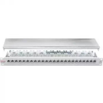 Dätwyler unilan CSA 24/8 Cat.6A varjestatud 24-porti 1U patch-paneel, helehall RAL 7035 417980