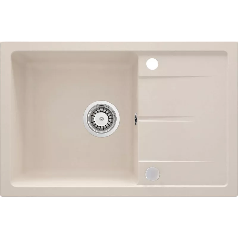 DEANTE 1-Bowl Granite Composite Kitchen Sink with Drainer - Black