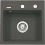 DEANTE 1-kraanikauss graniitvalamuga ja nõrutusrestiga, must (Nero), 780x440 mm, sisseehitatav, 2 kraaniava, ülevool, äravoolukomplekt ja sifoon