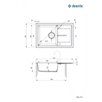DEANTE 1-kraaniga graniitvalamu äravooluga - Grafiit