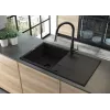 DEANTE 1-kraaniga graniitvalamu äravoolurestiga - Onyx Black, 620x500mm