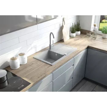 DEANTE 1-kraaniga graniitvalamu äravoolurestiga – Onyx, Fragranite, 620x500mm