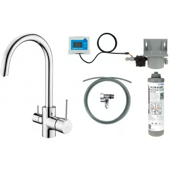 DEANTE 3-Way Kitchen Faucet with Water Filtration Set, Matte Black, BCHF064M