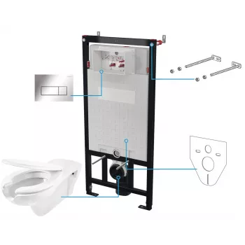 DEANTE 6-in-1 peidetud WC komplekt