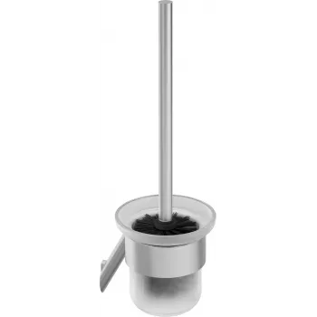 DEANTE ADI F711 Seinale Kinnitatav WC-pott Hari Roostevabast Terasest Hoidikuga, Matt Hõbe, 38 cm