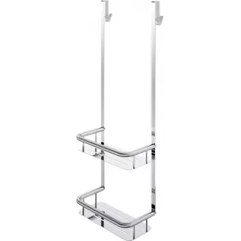 DEANTE Bamboo Shower Caddy 2 riiuli ja 2 konksuga - Rippuv üle-ukse riiul vannitoa hoiustamiseks
