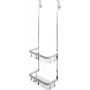 DEANTE Bamboo Shower Caddy 2 riiuli ja 2 konksuga - Rippuv üle-ukse riiul vannitoa hoiustamiseks
