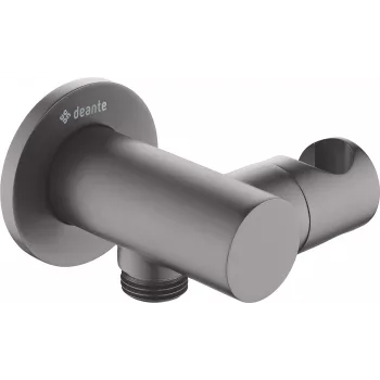 DEANTE Round Angled Connector with Handset Holder - Black