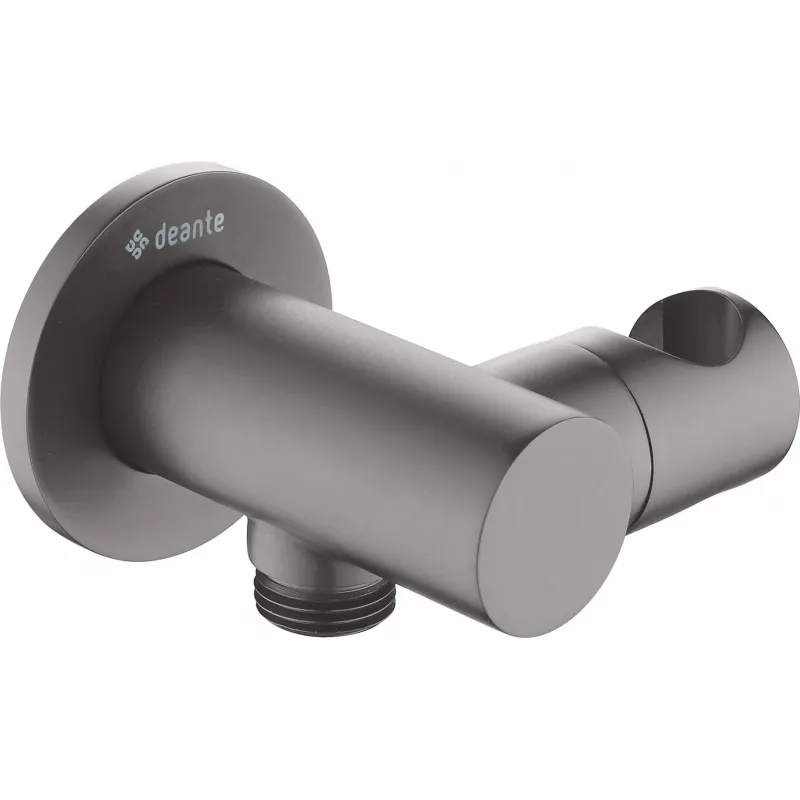 DEANTE Round Angled Connector with Handset Holder - Black