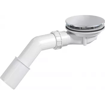 DEANTE Dušialuse sifoon ülalt puhastatava korviga, 90 mm äravooluava, kroomitud rest