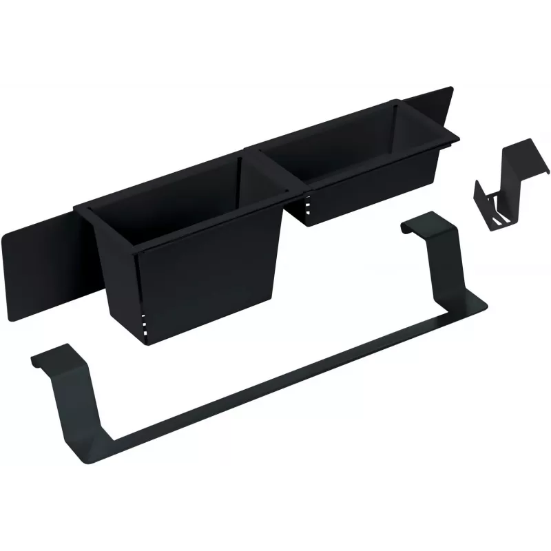 DEANTE Sink Accessory Set Black 3-Piece Kitchen Soap Dispenser Sponge Holder Brush Holder