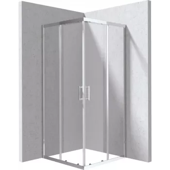 DEANTE Square Shower Cabin 80x80 cm Chrome Frame Double Sliding Doors