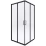 DEANTE Square Shower Enclosure 90 cm, Black Matte, Double Sliding Doors