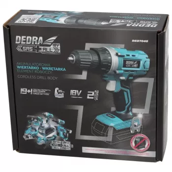 DEDRA DED7040 18V juhtmeta löökpuur, 50 Nm pöördemoment, 13 mm metallpadrun, LED-tuli