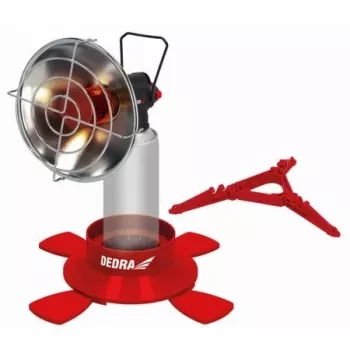 DEDRA Radiator for Cartridge 7/16'' – Kroomitud terasest gaasikütteseadme kinnitus, kiirgussoojus, EN417 keere, hõbedane