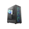 Deepcool CC550 4F Mid Tower korpus, 4x 120mm LED ventilaatorit, karastatud klaas, must