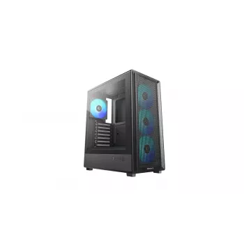 Deepcool CC550 4F Mid Tower korpus, 4x 120mm LED ventilaatorit, karastatud klaas, must