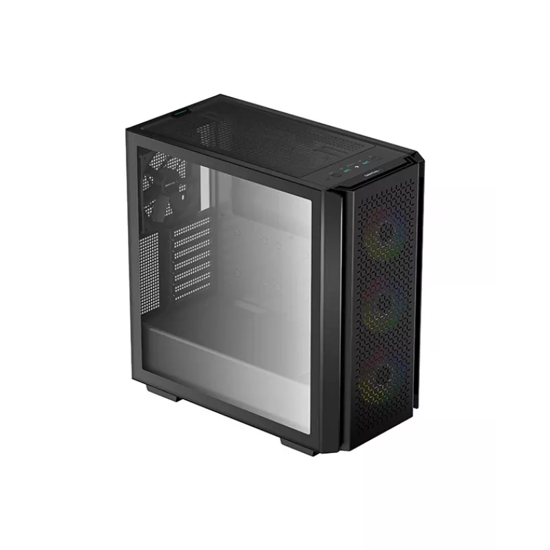 DeepCool CG560 keskmise suurusega korpus karastatud klaasist külgaknaga, must