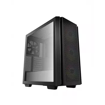 DeepCool CG560 keskmise suurusega korpus karastatud klaasist külgaknaga, must
