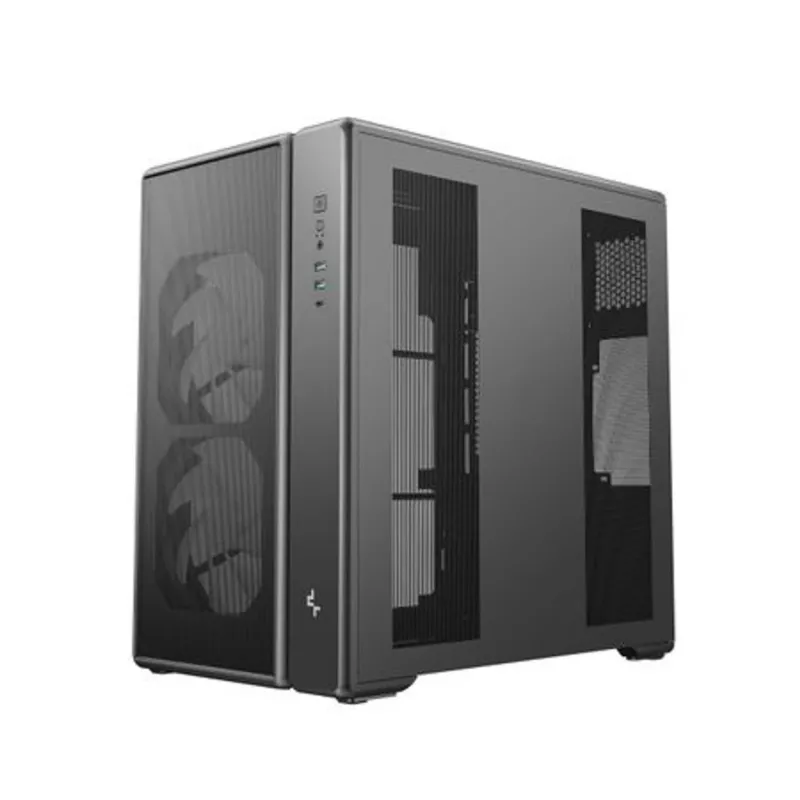 Deepcool CG590 MESH 2F keskmise torniga korpus - must, karastatud klaas, 2x120mm ventilaatorid