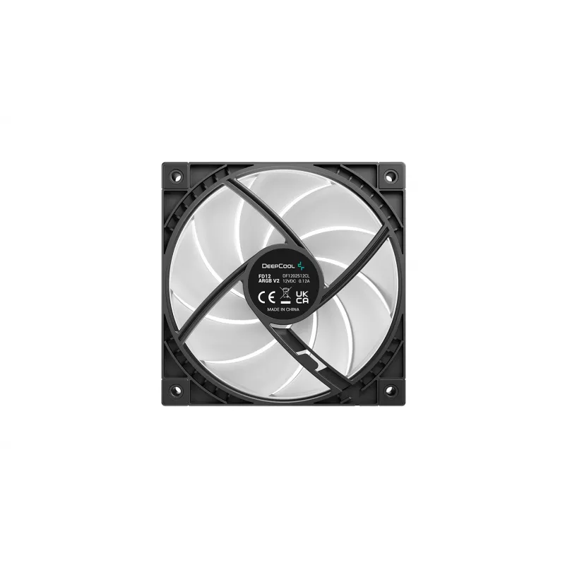 Deepcool FD12 ARGB V2 120mm PWM korpusventilaator - must