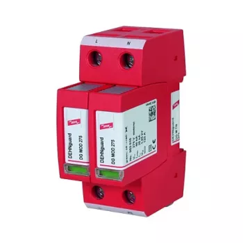 DEHN + SOEHNE DEHNguard M TN275 Surge Arrester, Type 2, 275V, 20kA, DIN Rail, Red (952200)