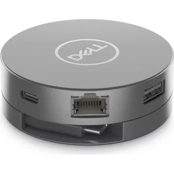 Dell 6-in-1 USB-C mitme pordiga adapter DA305Z - HDMI, DisplayPort, VGA, USB-A, USB-C PD, Gigabit Ethernet