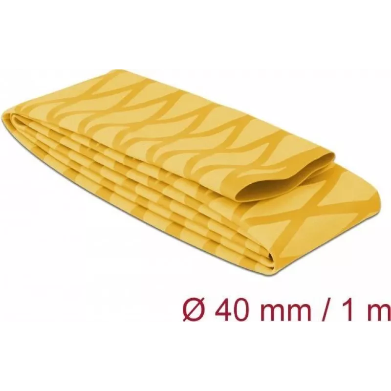 Delock 19605 Kuumakahanenuvtoru, X-mustriga libisemiskindel, 1 m x 40 mm, kollane