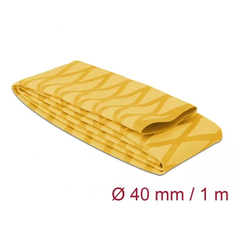 Delock 19605 Kuumakahanenuvtoru, X-mustriga libisemiskindel, 1 m x 40 mm, kollane