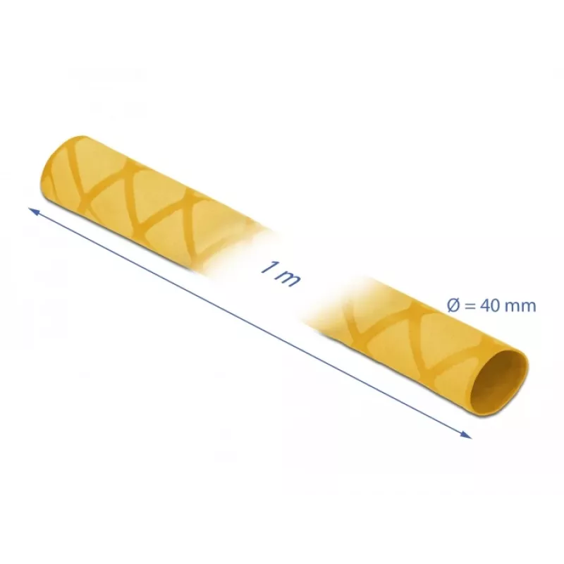 Delock 19605 Kuumakahanenuvtoru, X-mustriga libisemiskindel, 1 m x 40 mm, kollane