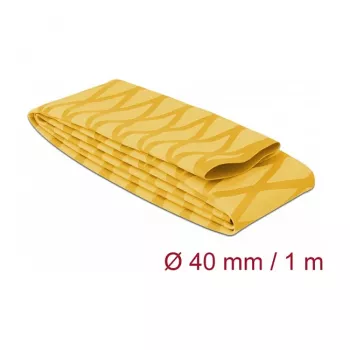 Delock 19605 Kuumakahanenuvtoru, X-mustriga libisemiskindel, 1 m x 40 mm, kollane