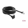 Delock 4m GigE kaamerakaabel Cat.6 S/FTP RJ45 90° nurga all kruvilukuga kuni RJ45 sirge - must