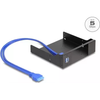 Delock 5,25-tolline metalline paigaldusraam Slim Bay mobiilse racki jaoks USB 5 Gbps (18006)