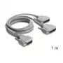 Delock adapter Y-kaabel jada RS-232 LFH D-Sub HD 60 pin isane kuni 2x D-Sub 25 pin isane, 1 m, hall