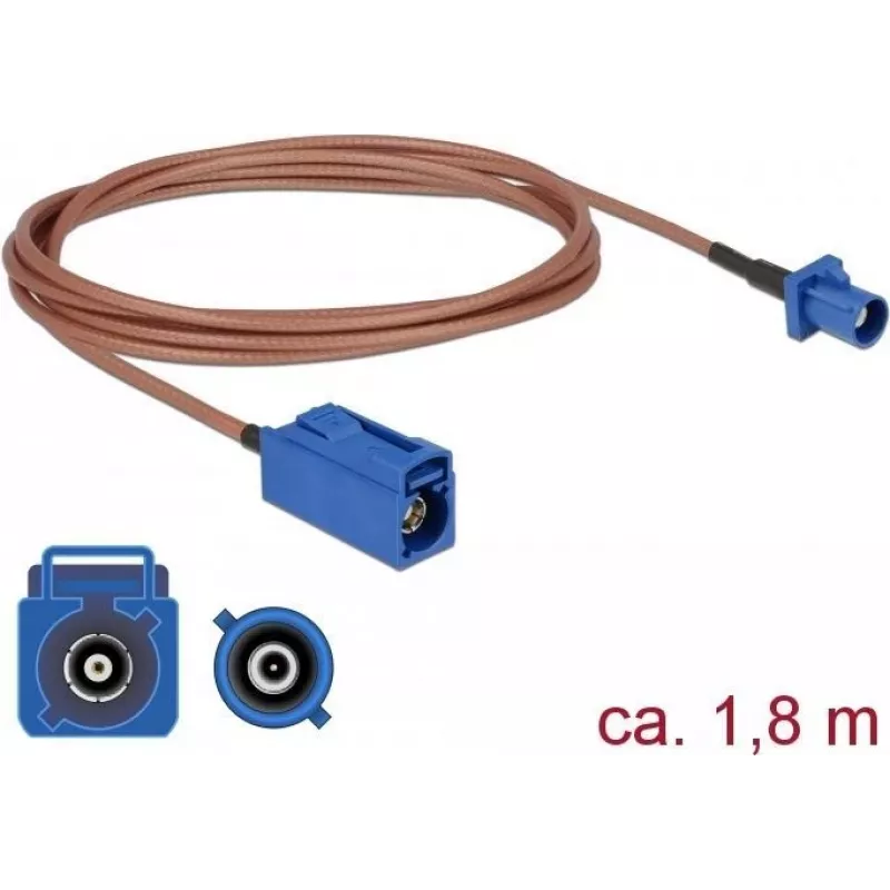 DELOCK Antenni pikenduskaabel FAKRA C isane FAKRA C emane RG-316 1,8 m koaksiaal