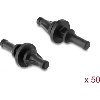 Delock Ventilaatorite vibratsioonivastased silikoonkinnitused, lühikesed, 50 tk, mustad (60985)