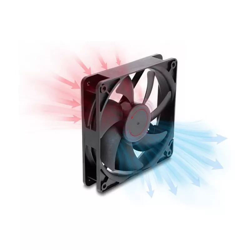 Delock aksiaalventilaator 48 V DC 120 x 120 x 25 mm 2-pin pistik must