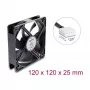 Delock aksiaalventilaator 48 V DC, 120 x 120 x 25 mm, 4-Pin PWM, must