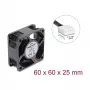 Delock Axial Fan 48 V DC, 60 x 60 x 25 mm with 4-pin PWM fan connector, must