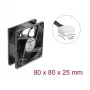 Delock Axial Fan 48 V DC, 80 x 80 x 25 mm with 4-Pin PWM Connector, Black